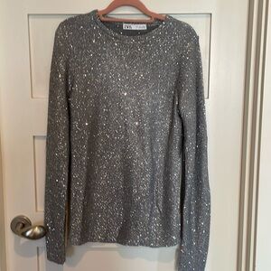 Zara silver sequin sweater